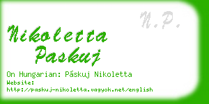 nikoletta paskuj business card