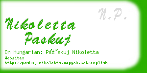 nikoletta paskuj business card